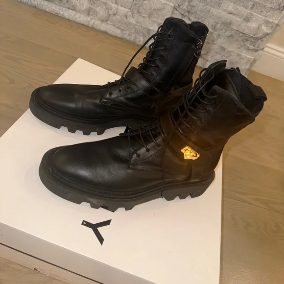 💕Givenchy Eden Combat Boots Black Leather Ankle Boots size 41 💕